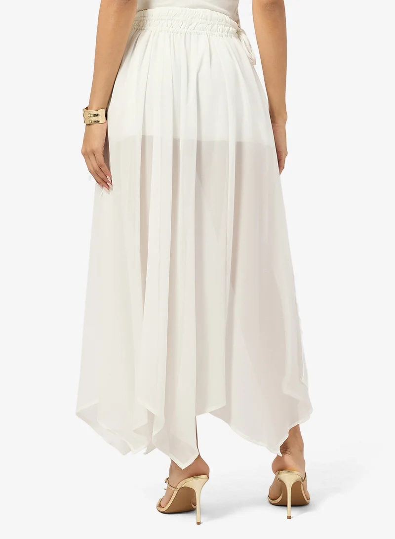 جينجر Pleated Assymetric Midi Skirt